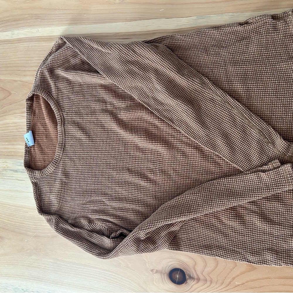 Urban Outfitters Tan Waffle Knit Top
